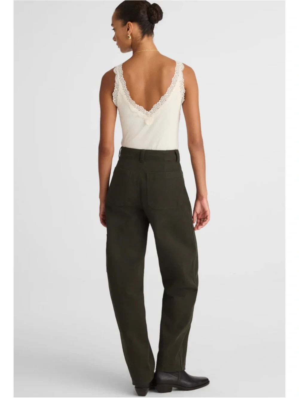 MADEWELL | NWT The Balloon Barrel Leg Pant in Midnight Olive, Size 25